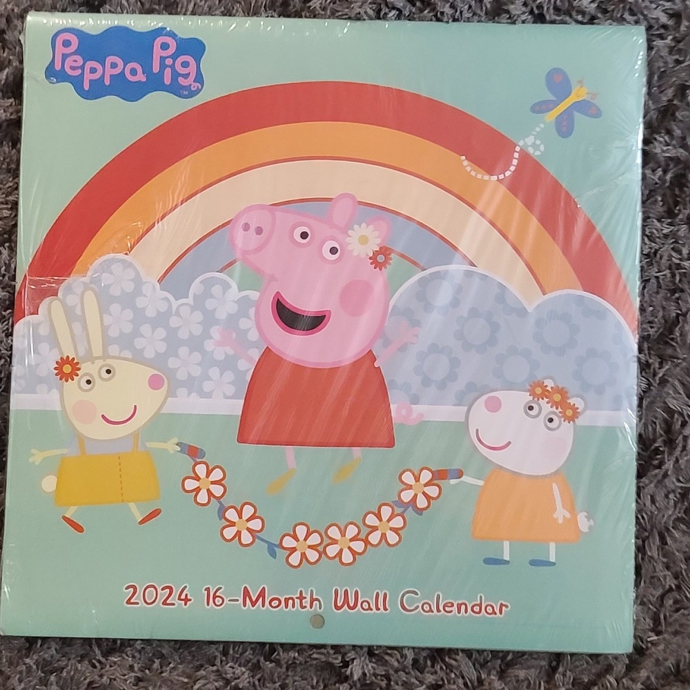 Peppa Pig - 16 Month 2024 Wall Calendar NWT